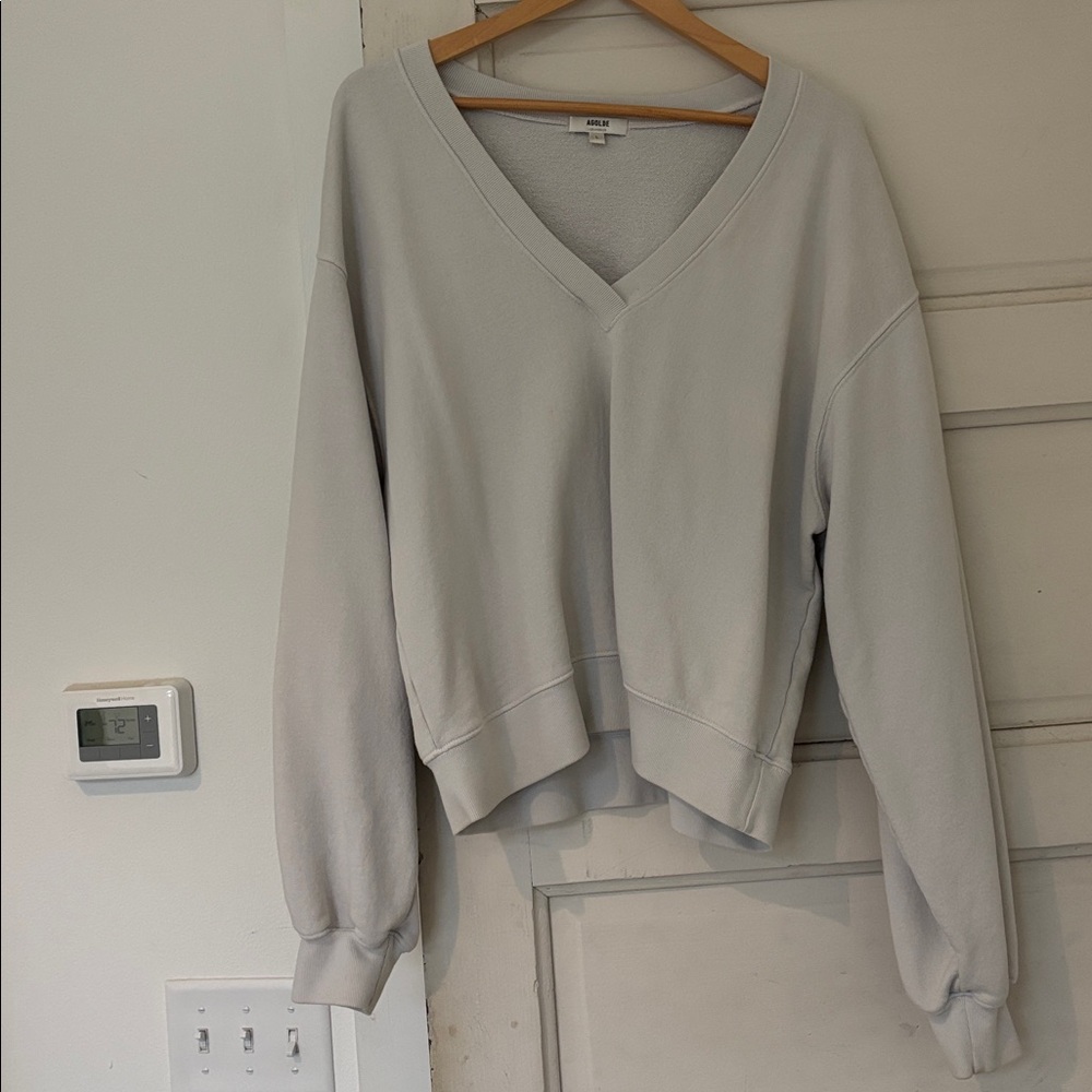 Agolde Light Blue V-neck Sweatshirt